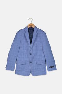 Big Boys Stretch Glen Plaid Suit Jacket  Duskie Blue