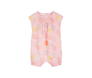 Baby Girls Geometric Dot-Print Cotton Romper  Pearl Pink