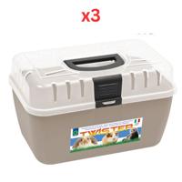 Georplast Twister Small Pets Transport Box - Beige (Pack of 3)