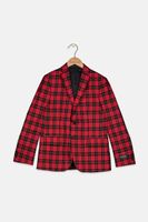Big Boys Blayton Tartan Sport Coat  Red/Black - thumbnail