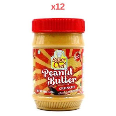 Super Chef Peanut Butter Crunchy 510Ml (Pack Of 12)
