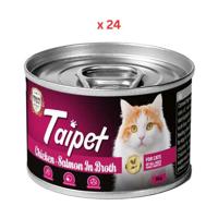Taipet Cat Canned Wet Food Chicken & Salmon in Broth-85g Pack Of 24