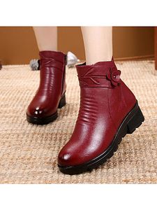 Fashion thick flat ankle boots