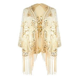 Retro Vintage Roaring 20s 1920s Shawls The Great Gatsby Flapper Girl Women's Sequins Tassel Fringe Cosplay Costume Carnival Event  Party Shawl Lightinthebox