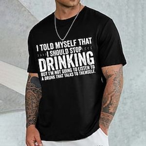 Men's Plus Size Big Tall T shirt Tee Tee Crewneck Black Short Sleeves Outdoor Going out Sports Tops Basic Print Graphic Letter Clothing Apparel Cotton Blend Streetwear Stylish Casual Lightinthebox