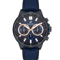 Beverly Hills Polo Club Men's VX9JE1 Movement Watch, Multi Function Display and Nato Strap, Dark Blue - BP3402X.099 - thumbnail