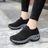 Women's Sneakers Flyknit Shoes Outdoor Daily Low Heel Round Toe Casual Comfort Minimalism Walking Tissage Volant Loafer Black Purple Gray Lightinthebox