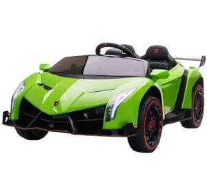 Megastar Ride On 12V Licensed Lamborghini Veneno Butterfly Electric Car, 2 Seater With Remote Control, Green - Zs 615bx green (UAE Delivery Only)