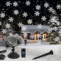 Christmas Double Barrel Snowflake Storm Large Area Projection Light Courtyard Outdoor Projection Light Remote Control Low Voltage Safety Voltage Lightinthebox - thumbnail