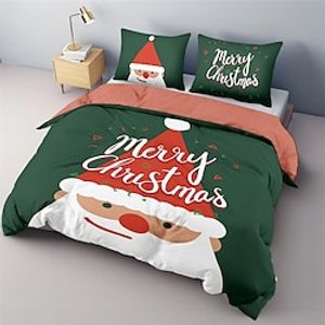 Christmas Santa Claus Duvet Cover Set, 32 Pieces Comforter Cover With Zipper Closure Soft Microfiber Festival Bedding Gifts Christmas Decoration For Home Lightinthebox