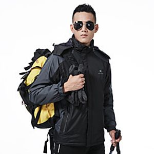 Men's Hoodie Jacket Ski Jacket Hiking Fleece Jacket Winter Outdoor Thermal Warm Windproof Fleece Lining Quick Dry Outerwear Windbreaker Trench Coat Skiing Ski  Snowboard Fishing Black male Red male Lightinthebox