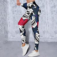 21Grams Women's High Waist Yoga Pants Cropped Leggings Tummy Control Butt Lift Skull Red Yoga Fitness Gym Workout Winter Sports Activewear High Elasticity Skinny  Athletic  Athleisure Lightinthebox - thumbnail