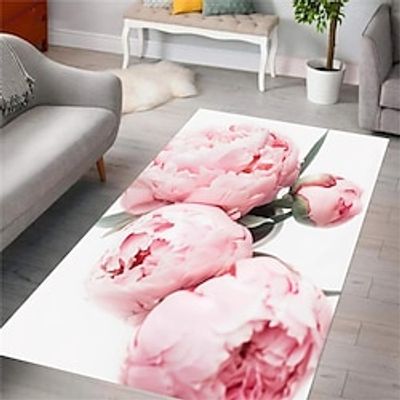 Peony Flower Area Rug Kitchen Mat Non-Slip Oil Proof Floor Mat Livingroom Rug Indoor Outdoor Mat Bedroom Decor Bathroom Mat Entrance Rug Door Mat Lightinthebox