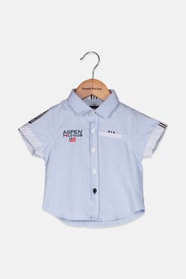 Toddlers Short Sleeve Casual Shirt Light Blue Toddlers Short Sleeve Casual Shirt Light Blue