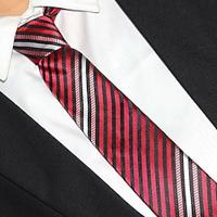 1Pc Man Necktie Red Stripe Width 8cm Bridegroom Groomsman Tie Business Manager Tie Lightinthebox