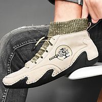 Men's Sneakers Sporty Casual Athletic Outdoor Running Shoes Walking Shoes Nappa Leather Cowhide Breathable Handmade Non-slipping Booties / Ankle Boots Black Beige Gray Spring Summer miniinthebox - thumbnail