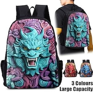 Men's Women's Backpack 3D Print Commuter Backpack School Daily Independence Day Animal Polyester Large Capacity Breathable Lightweight Zipper Print Red Blue Green Lightinthebox