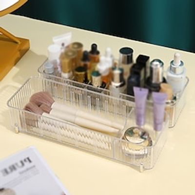 12 Pack Transparent Cosmetics Storage Box Desk Top Dresser Storage Basket Skin Care Lipstick Sorting Compartment Facial Mask Storage Box Lightinthebox