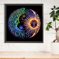 1pc Abstract DIY Diamond Painting Sun Moon Diamond Painting Handcraft Home Gift Without Frame Lightinthebox - thumbnail