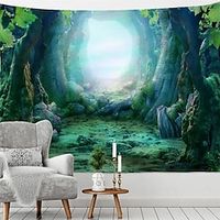 Forest Cave Hanging Tapestry Wall Art Large Tapestry Mural Decor Photograph Backdrop Blanket Curtain Home Bedroom Living Room Decoration miniinthebox - thumbnail
