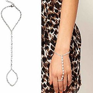 tseenyi pearl slave bracelet freshwater pearl silver finger bracelet boho hand chain jewelry for women and girls (silver) Lightinthebox