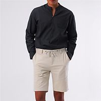Men's Shirt Solid Color Long Sleeve Casual Tops Casual White Black Red miniinthebox - thumbnail