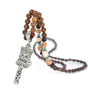 Women's Pendant Necklace Beaded Necklace Retro Friends Precious Gemini Lucky Hope Simple Ethnic Fashion Vintage Wooden Resin Alloy Silver 80 cm Necklace Jewelry 1pc For Street Sport Gift Masquerade miniinthebox