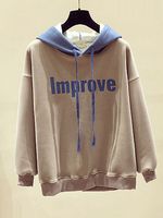 Casual Colouring Long Sleeve Hoodie - thumbnail