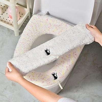 2PC Toilet Cushion All-Season Universal Household Toilet Seat Cushion Winter Toilet Cushion Universal Toilet Cover Winter Toilet Washer miniinthebox