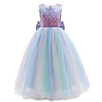designed girl's dresses 2021 new sleeveless mesh laser mermaid princess skirt fluffy skirt girl long skirt dress Lightinthebox