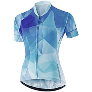 21Grams Women's Short Sleeve Cycling Jersey Summer Spandex Blue Bike Top Mountain Bike MTB Road Bike Cycling Quick Dry Moisture Wicking Sports Clothing Apparel / Stretchy / Athleisure miniinthebox
