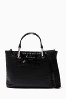 Faux Crocodile Leather Shopping Bag - thumbnail