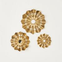 Metallic 3-Piece Floral Wall Accent Set