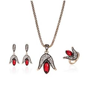Women's White Cubic Zirconia Bridal Jewelry Sets Geometrical Flower Fashion Gold Plated Imitation Diamond Earrings Jewelry Gold For Party Holiday 1 set miniinthebox
