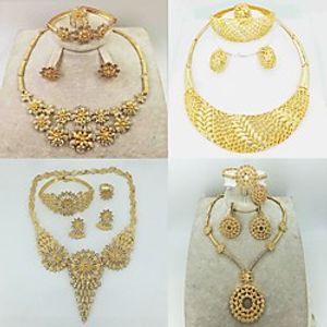 Women's Jewelry Set Chandelier Flower Boho Earrings Jewelry Blue  Red  Yellow For Formal Festival 1 set Lightinthebox