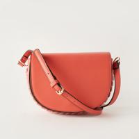 Sasha Solid Crossbody Bag with Magnetic Button Closure and Chain Accent