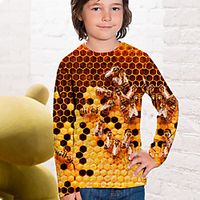 Kids Boys' T shirt Long Sleeve 3D Print Animal Yellow Children Tops Fall Active Regular Fit 4-12 Years Lightinthebox - thumbnail