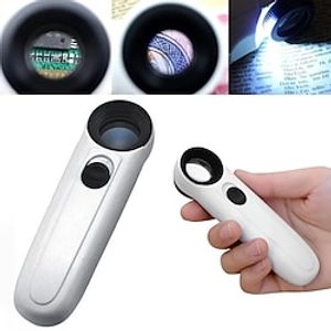 40X Handheld Two LED Lights Identification Jewelry Diamond Jade Mirror HD Magnifying Glass Lightinthebox