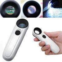 40X Handheld Two LED Lights Identification Jewelry Diamond Jade Mirror HD Magnifying Glass Lightinthebox - thumbnail