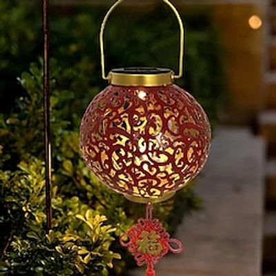 1pc Solar Chinese Red Lantern, Chinese New Year Decoration, Chinese New Year Lanterns, Wedding Lanterns, Lantern Festival Celebration Decorations Halloween, Thanksgiving And Christmas Gift Lightinthebox