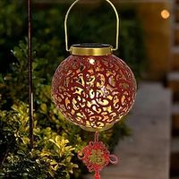1pc Solar Chinese Red Lantern, Chinese New Year Decoration, Chinese New Year Lanterns, Wedding Lanterns, Lantern Festival Celebration Decorations Halloween, Thanksgiving And Christmas Gift Lightinthebox - thumbnail
