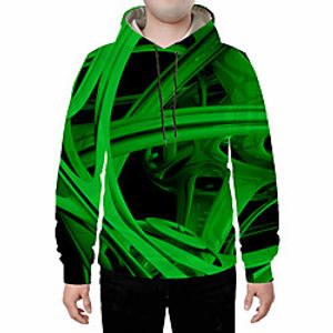 Men's Plus Size Pullover Hoodie Sweatshirt Geometric Abstract 3D Hooded Daily Going out 3D Print 3D Print Casual Hoodies Sweatshirts  Blue Purple Green miniinthebox