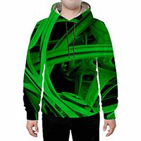 Men's Plus Size Pullover Hoodie Sweatshirt Geometric Abstract 3D Hooded Daily Going out 3D Print 3D Print Casual Hoodies Sweatshirts  Blue Purple Green miniinthebox - thumbnail