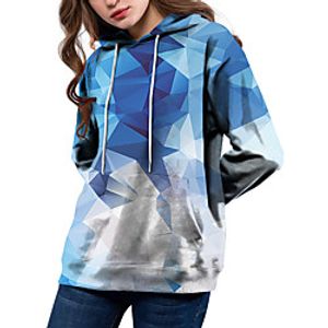 Women's Hoodie Pullover Hoodie Sweatshirt Gradient Print Casual Daily 3D Print Basic Streetwear Hoodies Sweatshirts  Blue miniinthebox
