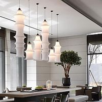 LED Pendant Light Bamboo Design Fabric Creative Nordic Chandeliers Minimalist Style LED Hanging Light Fixture Dining Room Bedside Ceiling Light 110-240V Lightinthebox - thumbnail