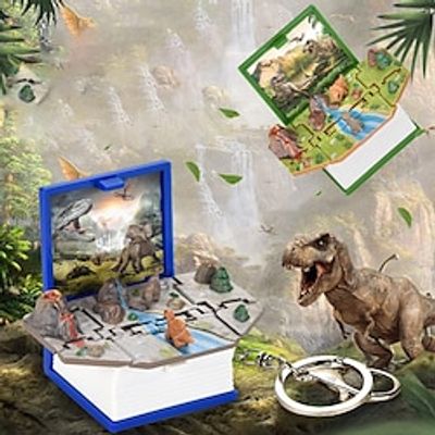 3D Dinosaurs Folding Book Keychain Children Novelty Dinosaur World Pendant Keychain Fold Bomb-Explosion-Book Lightinthebox