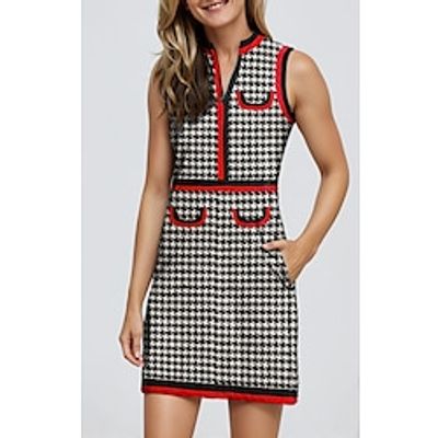 Women's Golf Dress Black Pink Dark Purple Sleeveless Ladies Golf Attire Clothes Outfits Wear Apparel miniinthebox