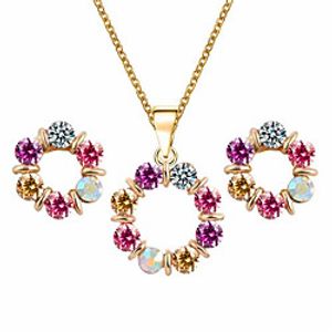 Women's Jewelry Set Bridal Jewelry Sets Geometrical Precious Fashion Gold Plated Earrings Jewelry Rainbow For Christmas Wedding Halloween Party Evening Gift 1 set miniinthebox