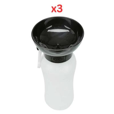 Trixie Bottle With Drinking Bowl For Dogs - Black 550ml (Pack Of 3) Trixie Bottle With Drinking Bowl For Dogs - Black 550ml (Pack Of 3)