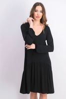 Womens Long Sleeve Swing Dress Black Womens Long Sleeve Swing Dress Black